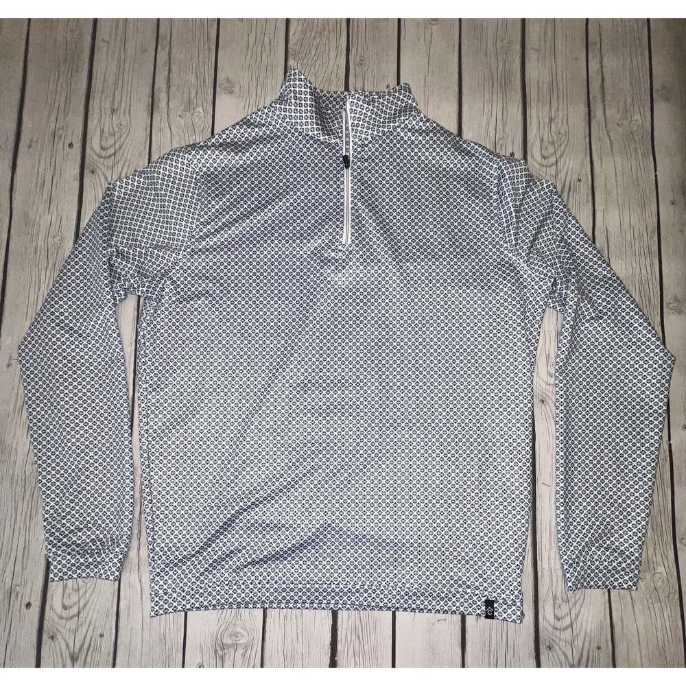 Rafter C Pullover Blue Print Long Sleeve 1/4 Zip Men's Size Small